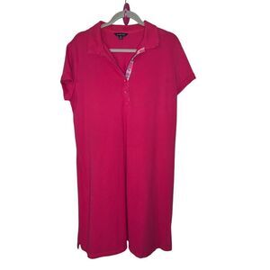 Lands' End Women's Short Sleeve Tee dress - Bright Pink size XL